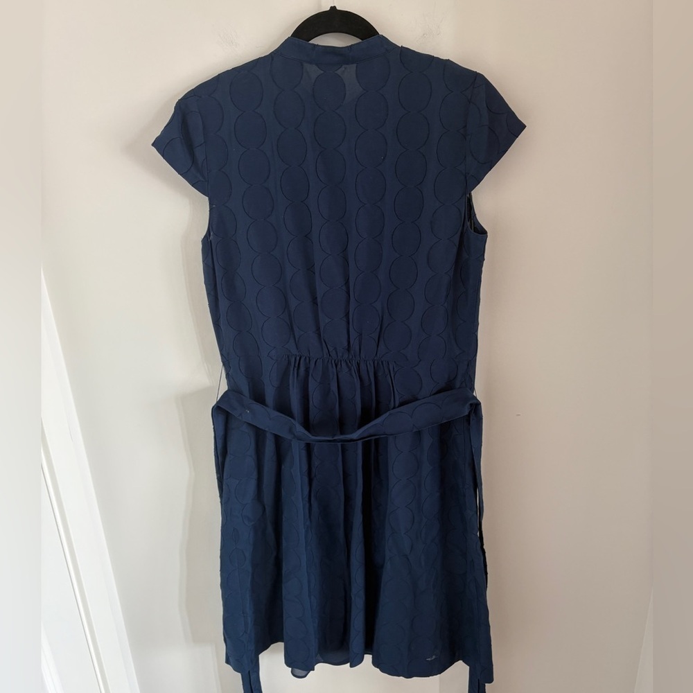 Chic Navy Button-Down Midi Dress with Slip Dress - Picture 3 of 5